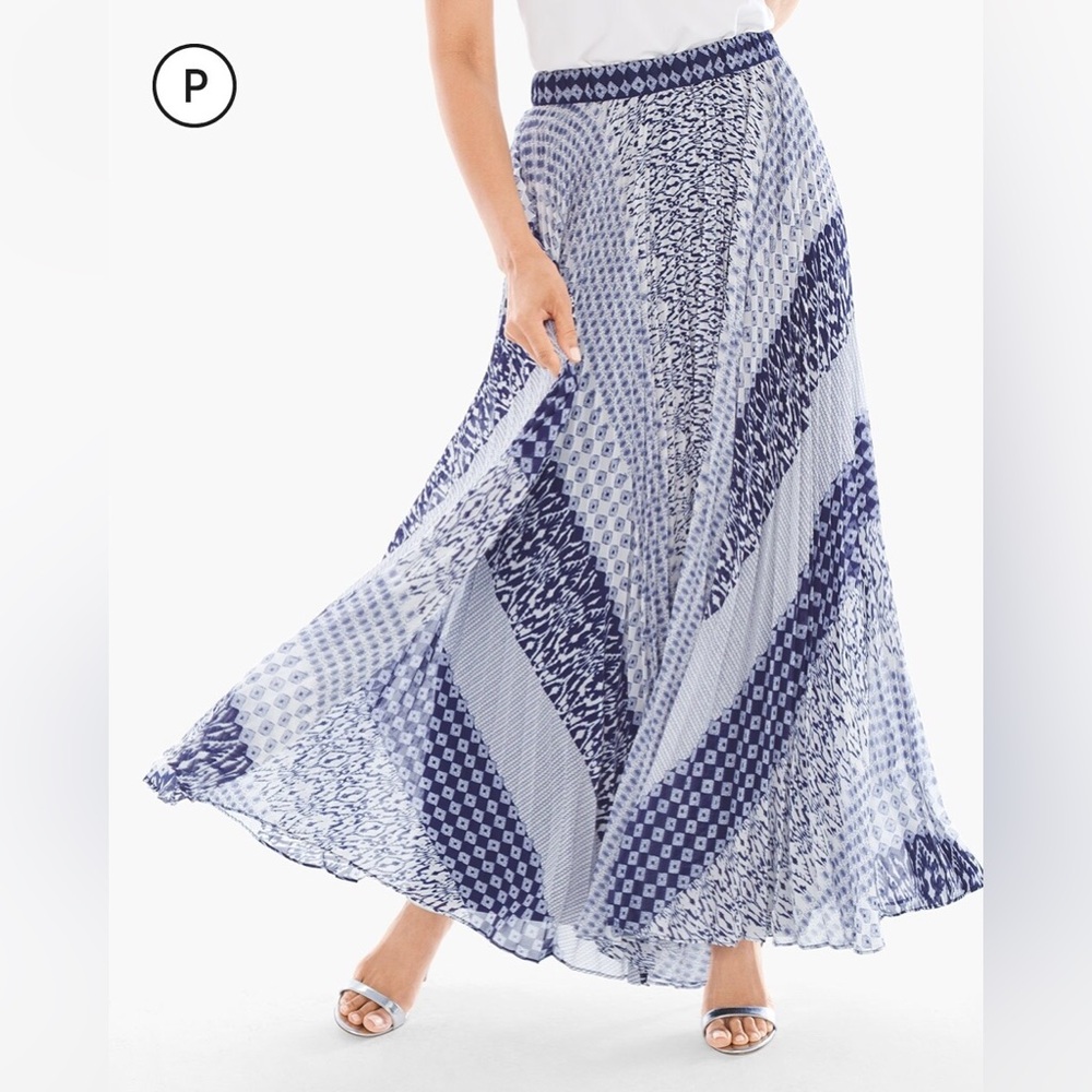 Chicos Women’s Full Length Skirt Blue Size 2 New with Tags